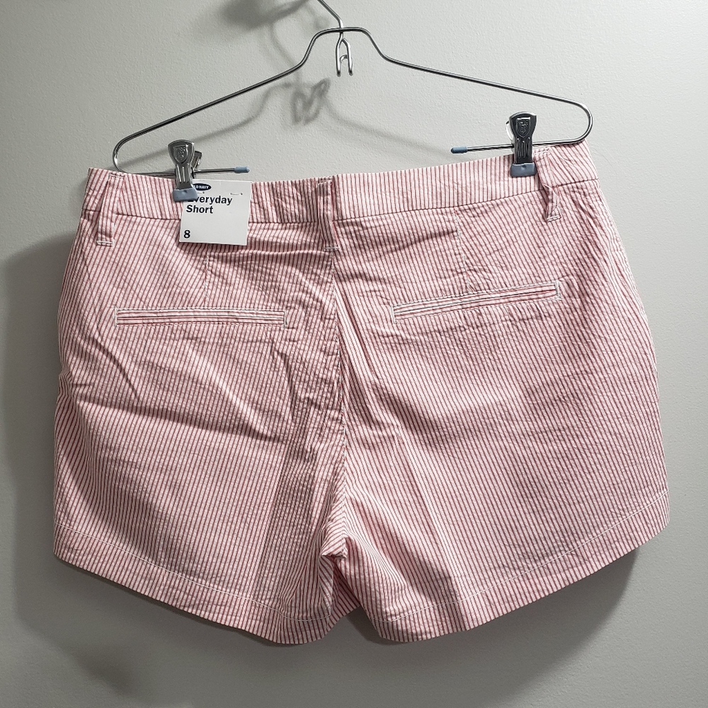 Old Navy "Every Day Short" High Waisted Pinstripe Chino Shorts, Size 8 NWOT - Picture 6 of 9